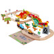 Wooden dinosaur winding mountain track car electric remote control train toy children assembly gift boy 3 Dinosaur volcanic track electric + color box official standard configuration