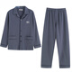 Langsha Plus Size Herren-Pyjamas im Frühjahr, Herbst und Winter verdickterte Baumwoll-Langarm-Pyjama-Pyjama mittlere und ältere Full-Rocte-Pyjamas mit voller Trottel 1345 2xl