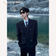 Sound Monkey suit suit men's slim fit men's suit jacket casual suit dress silhouette three-piece niche designer suit suit jacket + white shirt + trousers, free tie XL (115-130Jin Jin equals 0.5 kg)