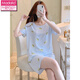 Victoria's style large-size cotton silk suit for women's summer thin shorts shorts cotton silk pajamas can be worn outside home clothes new secret HDX double short-TT5012-women M (80~105Jin[Jin equals 0.5 kg])