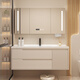 Submarino Camineta de baño de madera maciza cremosa Combinación Cerámica Integrada Integrada Baño Washbasin Washbasin Combination Washbasin 7036 Camino de crema Se puede comprar e instalar estilo de cuadrícula de gabinete inferior