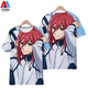 Meichun Sunny Japaner Cartoon Sommermänner und Frauen Lose Blue Prison Serie Tausend-Schnitt Leopard Horse T-Shirt gedruckt trendy kurzärmelig T6197 M Höhe 110c