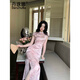 Danzhuna Pink Nouvelle robe chinoise pour les femmes en été 2025 NOUVELLES Vêtements pour femmes, style chinois amélioré quotidien portable cheongsam long jupe 9718 Pink Cheongsam xl