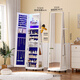 Ouoety Magic Mirror Home 360 ​​Grad rotierender dreidimensionaler Spiegel Ganzkörperspiegelbodenbodenspiegel Multifunktionaler Speicher Schmuckschrank [Upgrade-Rotationsmodell] 6227-White + Monochrom Innernlicht Andere