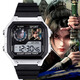 
Jianlai watch peripheral Chen Ping An Ning Yao Qi Jingchun watch waterproof electronic watch small square alarm clock chronograph [Stylish silver black] D11976 electronic watch [Imported movement + super long standby] Gift box