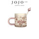 JOjos L. PD.SNOW. Copa de vidrio lindo vidrio japonés de alto valor con tapa de café Snow Destiny N7027 Conejo rosa como brocado