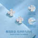 Chinese gold PT950 four-leaf clover platinum earrings female birthday gift for girlfriend and wife birthday practical and high-end platinum sparkling four-leaf clover earrings