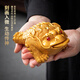Shi Jian said that high-end boutique products can raise the golden toad that attracts wealth, tea pet ornaments, tea set accessories, luminous backflow fragrant tea play ornaments, small golden toad that attracts wealth (gold)