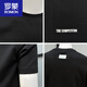 Romon Brief kurzärmeliges T-Shirt für Männer Sommer 2025 Neues lässiges runder Hals halbärmelig Modetrendy Brand T-Shirt vielseitig Top Black M.