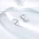 Chao Acer Platinum Love Heart Earrings for Women PT950 Brushed Earrings Versatile Gift for Girlfriend Priced at RMB 310 2.4g, One Pair (Free Silicone Ear Plugs)