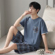 男士夏季薄款棉睡衣大码宽松家居服套装 D1990 (A679) M (建议80-115斤)