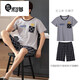 Mikeshan 100% cotton pajamas for men spring and summer short-sleeved shorts Korean cartoon students young and middle-aged home clothes can be worn outside 1389# S small size code height 143-150b