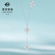 Caibai Jewelry Platinum Chain Tag Pt950 Platinum Fashion Light Luxury Crushed Ice Cross Star Clavicle Chain Chain Price BJ Platinum Chain Tag About 5.49g About 40cm