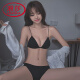 浪莎（LangSha）性感惑无钢圈内衣女聚拢小胸罩款夏法式美背吊带前扣文胸套装 黑色-套装 S (适合70AB)
