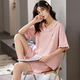 Victorias Stil Sommer kurzärmelig Damen Pyjamas Set Cartoon Loose Girl Home Clothes Casom Cute Dünner Pyjamas Zweiteiler Set D6630 M