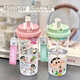 Chengliu niedlich Xiaoxin Summer Water Cup Plastik Anti -Fall -Tasse Großkapazität Spezialer Wasserkocher -Kessel hohe Aussehen transparent weiß - Lilie des Valley PC Water Cup - HST3879 Xiaoxin + Matching