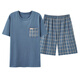 Hongdou (Hodo) pijama para hombres en verano pantalones cortos de algodón puro para jóvenes verano delgado de gran tamaño para ropa para al aire libre juego de ropa para el hogar HD-9928 L