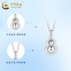 CHINA GOLD PT950 Platinum Gourd Pendant Necklace Women's Simple Necklace Pendant Valentine's Day Practical Birthday Gift for Girls (Rotatable) Platinum Fulu Pendant Free Silver Chain