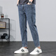 
Danjun Jeans Men's Summer 2025 New Fashion Brand Washed Slim Feet Cropped Pants Men 9901 Blue Gray 28
