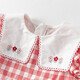 DAVE&BELLA cotton children's dress children's clothing new baby girl princess skirt children's plaid skirt girl's skirt children's skirt red plaid in stock 80 cm (recommended height 73-80cm)