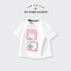 
G.DUCKKIDS little yellow duck children's clothing girls short-sleeved children's T-shirt in summer new pure cotton round neck print summer children's top AP14087 purple 80 Recommended 10 months-1 and a half years old