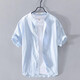 Рубашка Romon Men's Summer Line Linen Lose Wernatile Foot Cotton Linen Linen Lensen Laterleaded For Tope For Top Top White xl