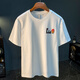 Camiseta de camiseta de camiseta estampada de graffiti estampada de Mishide, camiseta suelta de media manga holgada, algodón xinjiang de algodón cómodo y versátil blanco [JSW9923 m es adecuado para 90 a 108 Jin [Jin equivale a 0.5 kg] Wall de igual tamaño