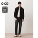GXG Men's Corduroy Two-tone Shirt Commuting Long-Sleeved Shirt Texture Gradient Jacket 2025 Autumn New Black XL