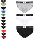 Calvin Kleinck Herren einfache 3-Pack-Slips NB3527A Red Black DRM One Size [9,5% Rabatt, Originalpreis 315]