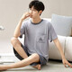 
Wanqin pajamas men's summer loose shorts and shorts plus a large size thin summer home suit wear L [camp 6624 men's home suit 2XL [recommended 140-160Jin [Jin equals 0.5 kg]]