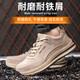 Arbeitsschutzschuhe für Männer mit Anti-Smash, Anti-Punktions-Verschleiß, kräftig-resistenten Gummi-Außensohle Atmungsfreie Sicherheitsschuhe Leichte und komfortable Konstruktionsseitenschuhe 687 Grau 36