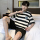 Официальный веб-сайт Hongdou [Центральная мать] 2025 Pajamas Men Summer Pure Cotton Cottoned Cotton Gotenger Home Olde Cover Style Cover Yzt679 Men L [Предлагают 110-135 Jin [Jin равны 0,5 кг] Wear].