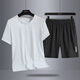 
Woodpecker Father's Day Gift Men's Ice Silk Sports Set 2025 New Summer Thin Quick Dry Dad Running Summer Clothes 16803 Set Black [T-shirt + Shorts] M 80-105Jin [Jin equals 0.5 kg]