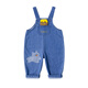 Dudujia children's denim overalls autumn clothing boys versatile woven pants girls autumn loose casual pants cartoon children's clothing denim blue 90