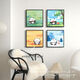Panda flower DIY fill coloring hand-painted graffiti cartoon acrylic oil painting decorative painting hy3888 20*20cm thick solid wood inner frame