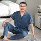 Yalu Pajamas de mediana edad y ancianos Pajamas Cotton Pure manga de manga corta Pantalones largos de primavera y verano Traje de mediana edad de verano Summer Summing LMSJ9214 4XL (190-210Jin [Jin equivale a 0.5 kg])