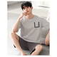 
Catman (MiiOW) men's pajamas summer short-sleeved modal cotton ice silk thin large size casual simple summer men's home clothing solid color YSX-9720# L