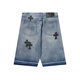 chrome heart summer new loose five-point jeans internet celebrity light luxury ins men and women 9921-black 28