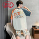 Langsha Summer Pyjamas Herren 2025 Neue Pure Cotton Short Sleeve Shorts Dünne Sommer-Teenager Full Cotton Home Clothing Set W9928 [reines Baumwoll-Kurzarm-Männer] l [100-130jin [Jin gleich 0,5 kg]]]