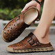 Außensandalen Männer 2025 Neue Baotou -Sandalen Herrenschuhe mit atmungsaktivem, weicher Sohle reiner Mikrofaser -Leder -Sandalen Khaki [Mikrofaserleder A675] 42