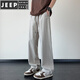 Jeep Spirit Ice Silk Pantalon de l'été masculin mince belle tendance américaine lâche et polyvalent pantalon décontracté à patte droite pour garçons 6636 # Green militaire M