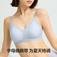 
Youkeshu women's underwear cool summer thin style without steel ring contrasting shoulder straps for pair of breasts breathable bra water mist blue M