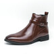 Spider King (ZHIZHUWANG) Broken Size Chelsea Boots Men's Martin Boots Business Casual British Sense High Top Hairstyle Middle Top Pointed Skin Shoes Men 9732 Brown 47