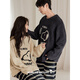 Benny Bear Beiyan Autumn and Winter Coral Velvet Couple Pajamas Women's Snoopy Warm Home Clothes Loose Men's Half Velvet Suit F60435 Women's L Size