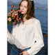Sancai 2025 autumn new style lace V-neck loose shirt long-sleeved shirt top temperament M