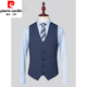 Pierre Cardin light luxury formal suit suit men's three-piece business casual suit spring and summer groom wedding dress knitted navy blue (suit + trousers) two-piece suit L (120-135Jin Jin equals 0.5 kg)