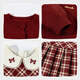 Disney Children's Clothing Winter Girls' Sweater Dress Prep Two-piece Christmas and New Year's Eve Suit Red 100
