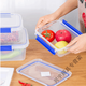 Caja de recién llegado de gran tamaño con refrigerador de cocina de hotel tapa caja de almacenamiento de alimentos congelados de refrescos rectangulares transparente caja de plástico Agregar 9928 de alta gama (30 litros) [Tipo de cubierta de prensa]
