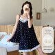 2025 Summer pijama nuevo para mujeres nube de algodón lado con almohadilla de cofre dulce sexy suspender pantalones cortos de dos piezas 834# pequeña flor xl