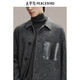 PEACEBIRD Men's Twill Wool Mid-Length Woolen Coat Men's Winter Loose Jacket Black Gray Batch M